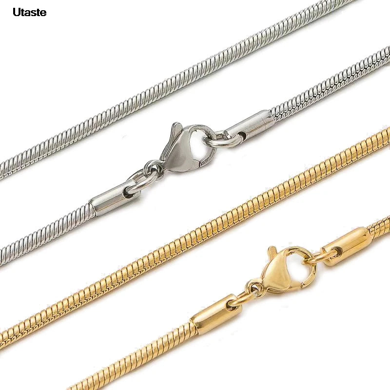 Wholesale 45/50/60/70cm Snake Long Chain Necklace Stainless Steel Necklaces For Women Men Jewelry Neck Chokers Catenina Collana