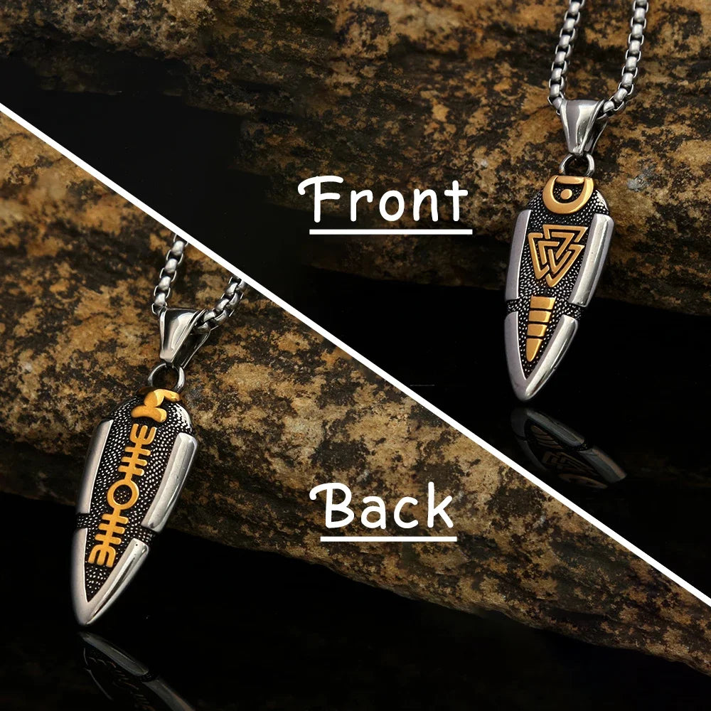 Viking Spear Stainless Steel Pendant Necklace