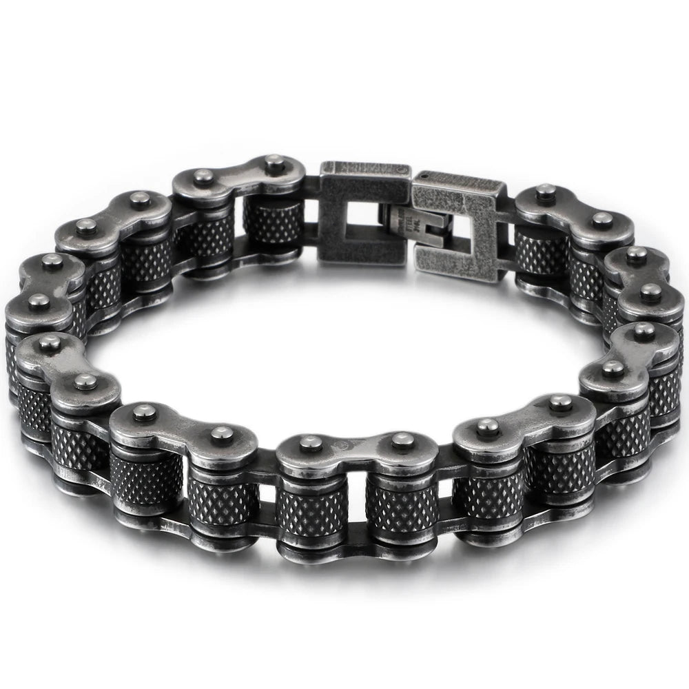 Punk Rock Bracelet for Man 11/13MM Men's Stainless Steel Motorcycle Chain Bracelets Biker Jewelry Hip Hop Charms for