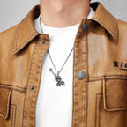Guitar Tape Pendant Necklace Stainless Steel
