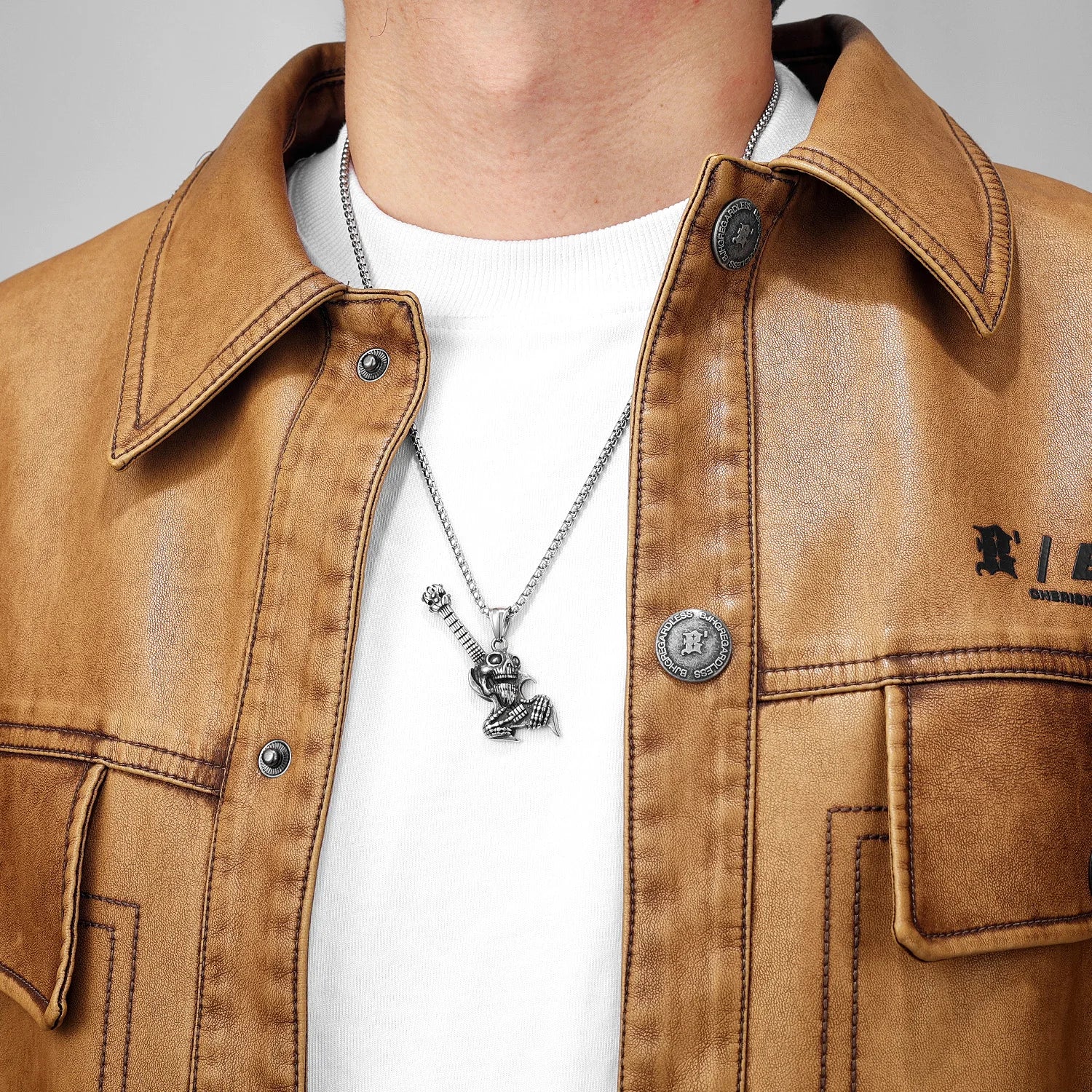 Guitar Tape Pendant Necklace Stainless Steel