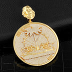 Gold Moissanite Letter Pendant Disc 18K