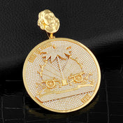 Gold Moissanite Letter Pendant Disc
