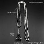 Steel Pendant 316L Paris Eiffel Tower Street