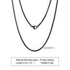 Two-Tone Round Box Chain Necklace — Stainless Steel