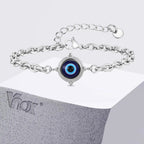 Turkish Evil Eye Beaded Bracelet for Men — Stainless Steel