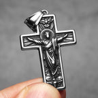 Cross Jesus Pendant Necklace — Stainless Steel