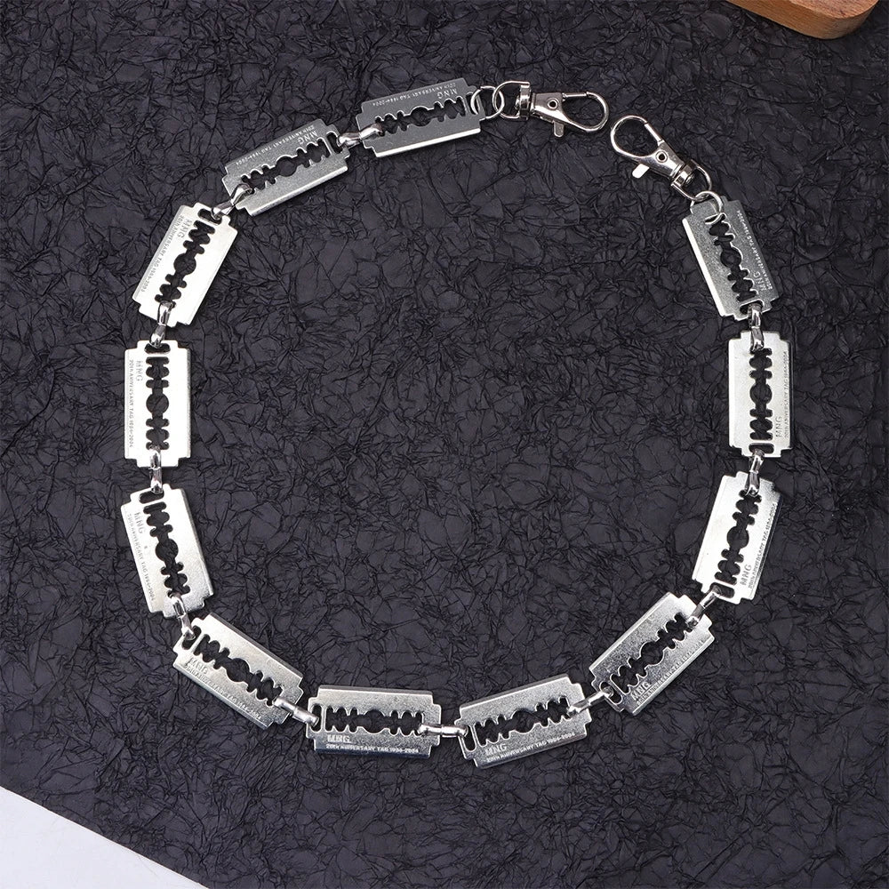 Gothic Pentagram Biker Jean Pants Chain Keychain