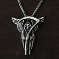 Gothic Grim Reaper Death Scythe Skull Necklace For Men Punk Biker Stainless Steel Chain Necklace Pendant Male Hip Hop