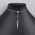 Gothic Medieval Sword Blade Pendant Necklace — Zinc Alloy