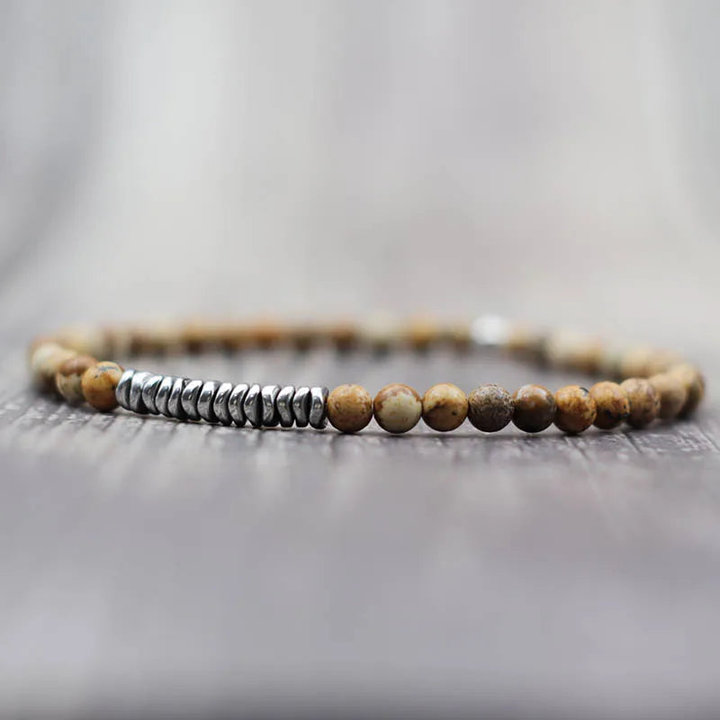 4mm Beach Bead Bracelet — Black-Tone