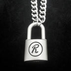 Luxury R Lock Necklace Punk Rock Buckle Pendant Necklace Female Trend Necklace For Women Men Girls Party Jewelry