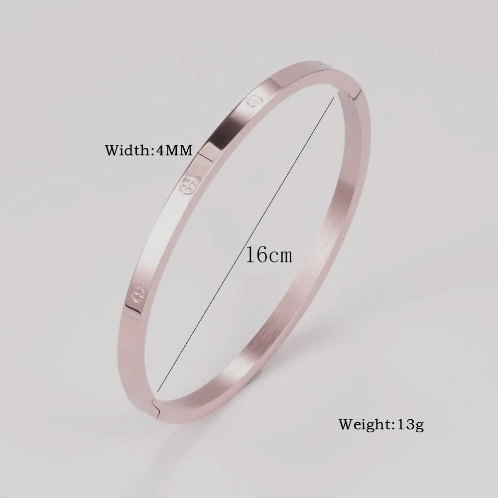 Iced Crystal Cuff Bangle Bracelet — Steel