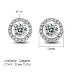 Iced Out Round Stud Earrings — Gold