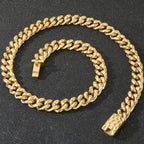 60CM Long 13MM Wide Choker Necklace Man Men's Solid Stainless Steel Curb Cuban Link Chain Necklaces for Men Male