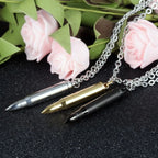 Personality Hip Hop Bullet Commemorative Pendant Domineer Titanium Steel Men's Necklace Bullet Pendant Bulk Order Cool Handsome