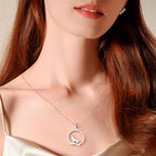 My Shape Punk Wolf Stainless Steel Necklace for Women Men Hollow Animal Wolf On The Hill Pendant Chain Choker Fashion Jewelry