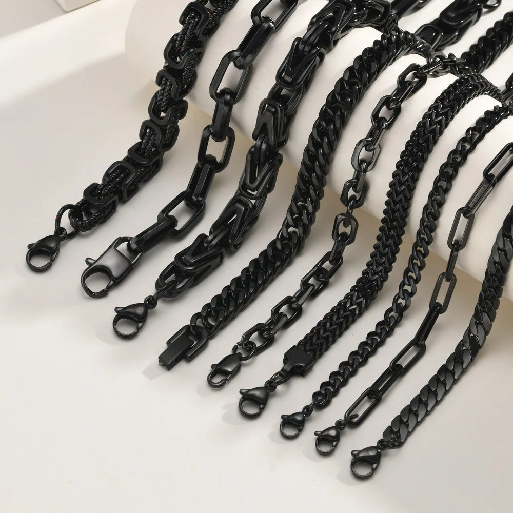 Black Byzantine Braided Bracelet — Stainless Steel