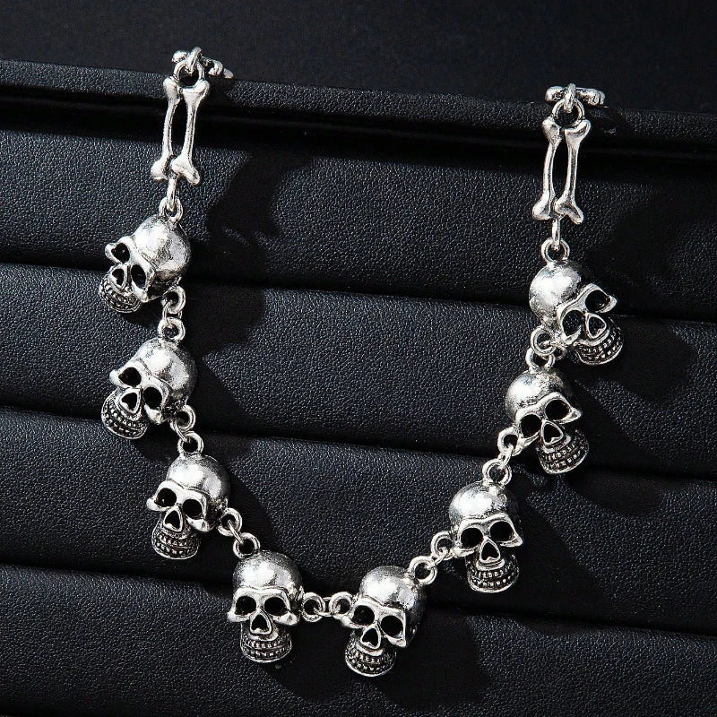 Layered Skull Choker Necklace — Gothic