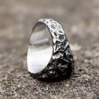 2023 NEW Men's 316L Stainless-Steel Rings Viking Runes Compass Totem Odin Meteorite Fashion Jewelry for Gift Free Shipping