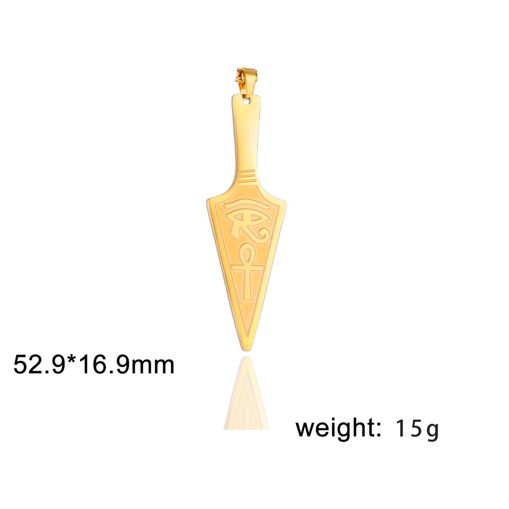 LIKGREAT Egyptian Ankh Cross Egypt Eye Pendant for Necklace Earrings Stainless Steel Eye of Horus Charms for Jewelry