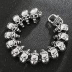 Punk Rock Skull Head Link Chain Necklace for Men Heavy Stainless Steel Men's Necklaces Choker Gothic Jewelry Items