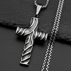 Cross Jesus Christ Gold Pendant Christian Crease