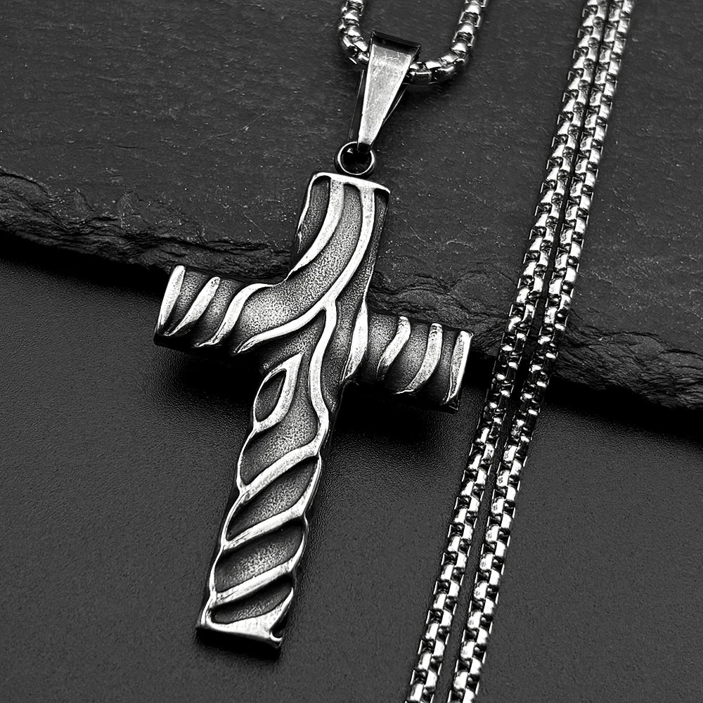 Cross Jesus Christ Gold Pendant Christian Crease