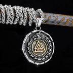 Nordic Totem Amulet Rune Necklace Retro Geometric Pattern Stainless Steel Jewelry Viking Punk Pendant Men's Fashion