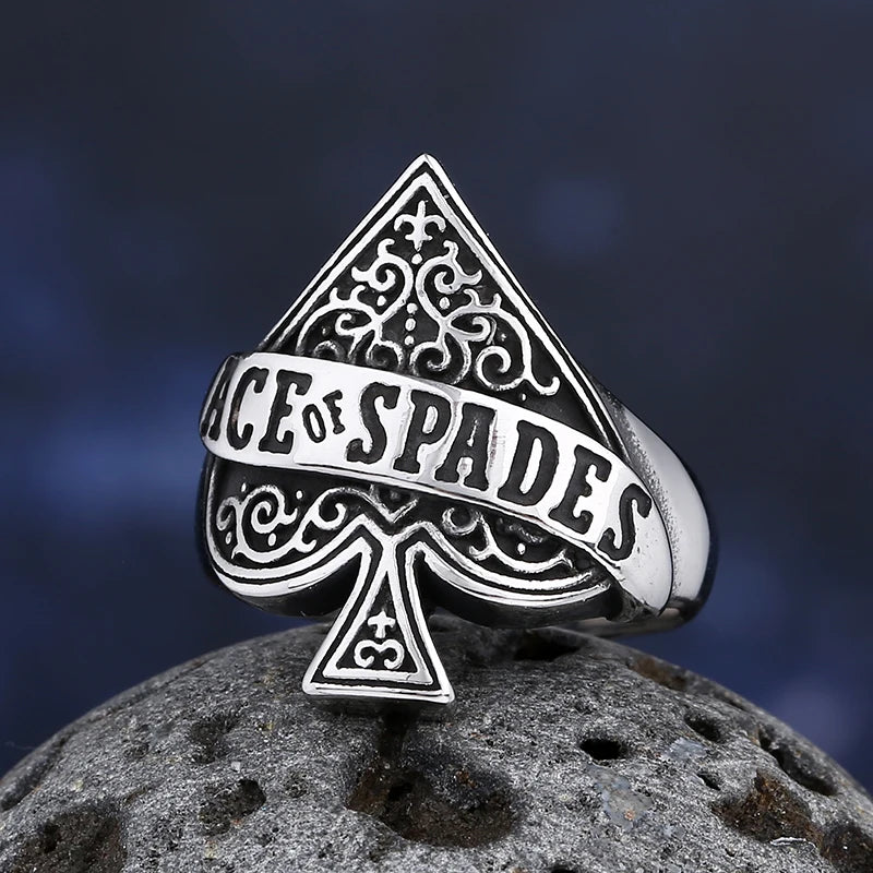 New Creative Design High Quality Ace Of Spade Playing Card Ring For Men Punk Hip Hop Dropshipping Jewelry