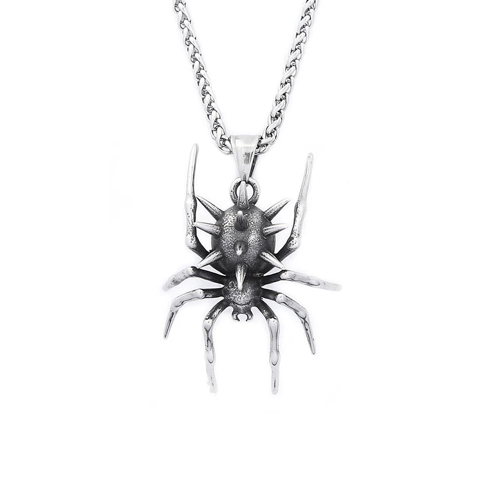 Gothic Spider Pendant Necklace — Stainless Steel