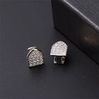 Iced Out Single Tooth Grillz Cap — Silver Gold Two-Tone