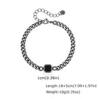 Cuban Stone Chain Bracelet — Stainless Steel