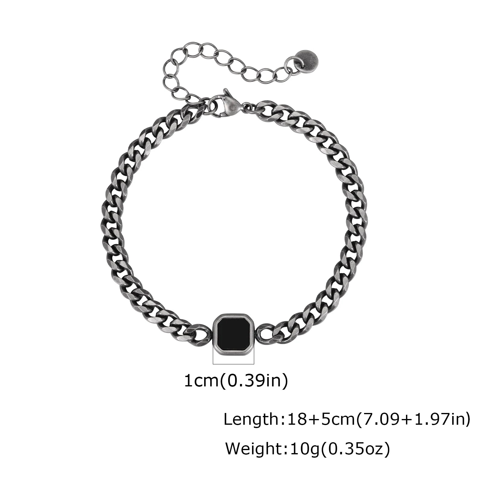 Cuban Stone Chain Bracelet — Stainless Steel