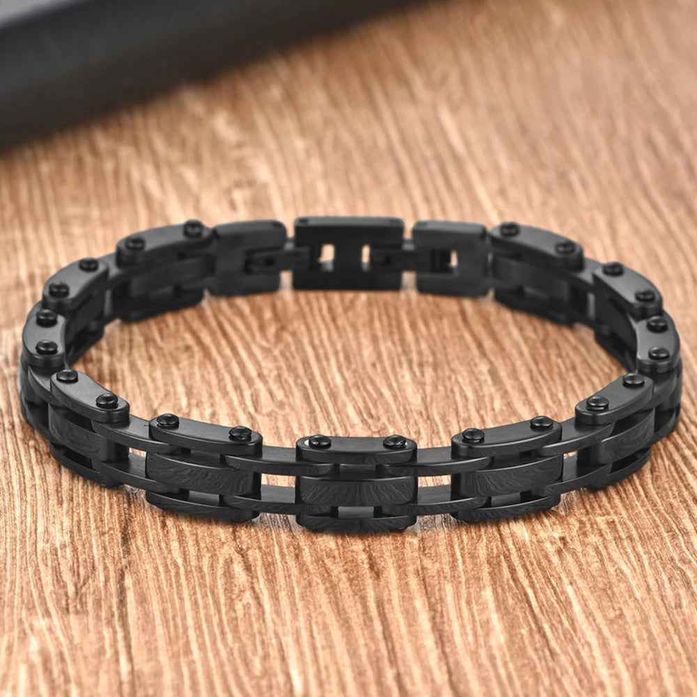 Classic 9MM Width Link Chain Bracelet for Man 316l Stainless Steel Men's Bracelets Jewelry Accessory Birthday Gifts for
