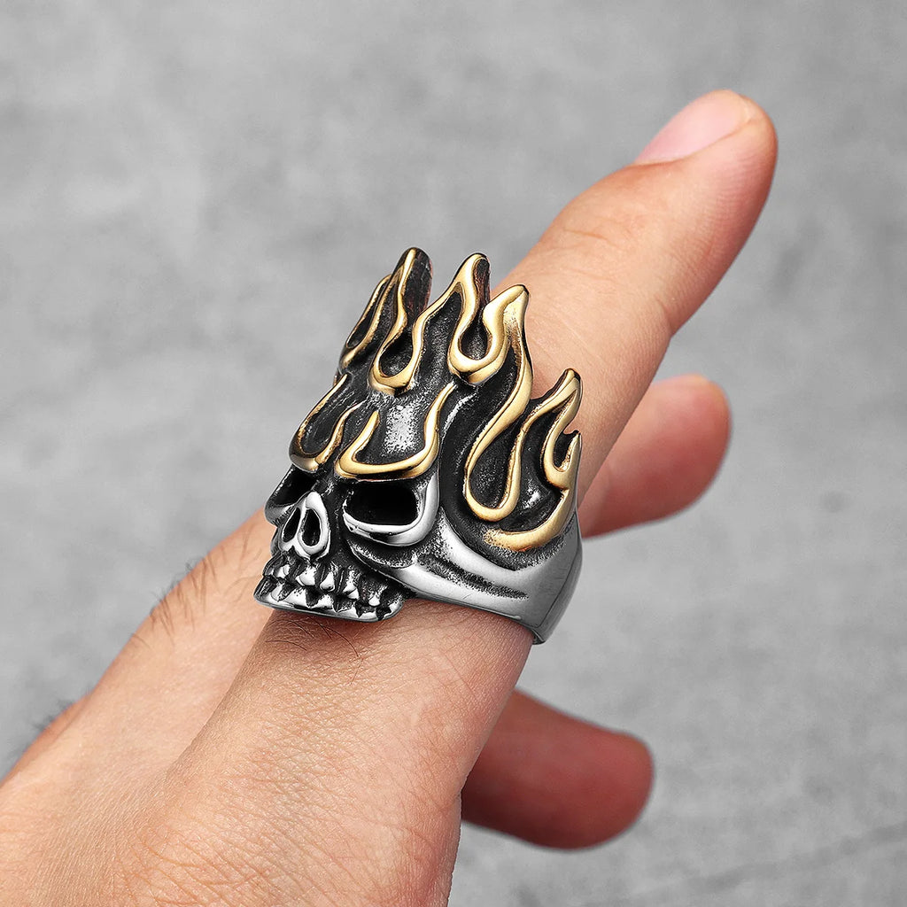 Skull Fire God Ring Stainless Steel
