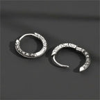 Six-Character Mantra Auspicious Cloud Huggie Hoop Earrings