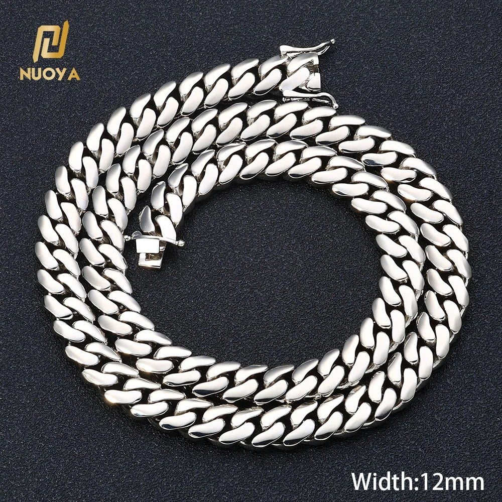Gold Cuban Chain Necklace 10MM Smooth 18K