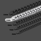 ULJ Hip-Hop Jewelry Men and Women Stainless Steel Miami Cuban Link Street Rapper Necklace Waterproof Chain