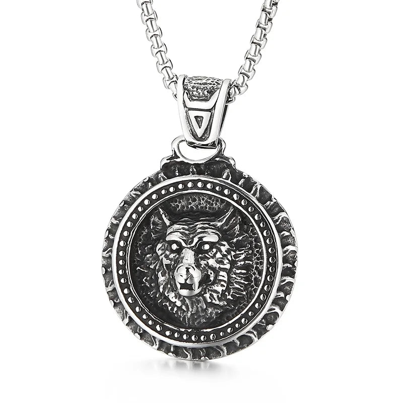 Skull Lion Tiger Pendant Necklace — Stainless Box