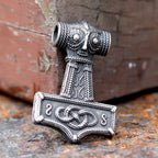 2023 New Design 316L Stainless Steel Viking Amulet Nordic Mjolnir Thor's Hammer Pendant Owl pattern Pendant Gift free