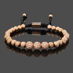 Iced Out Royal CZ Ball Bracelet — Stainless Steel