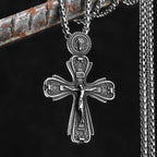 Cross Jesus Pendant Necklace Stainless Steel Retro