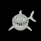 Hip Hop Iced out Full Crystal Big Shark Pendaant Necklace With13mm Cuban Chain HipHop Bling Necklaces Charm Jewelry For Man Gift