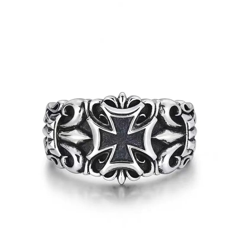 Vintage Cross Men's Ring Men's Open Live Personality Fashion Trend Adjustable Jewelry