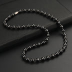 Magnetic Hematite Round Bead Necklace — 8mm & 4mm Beads