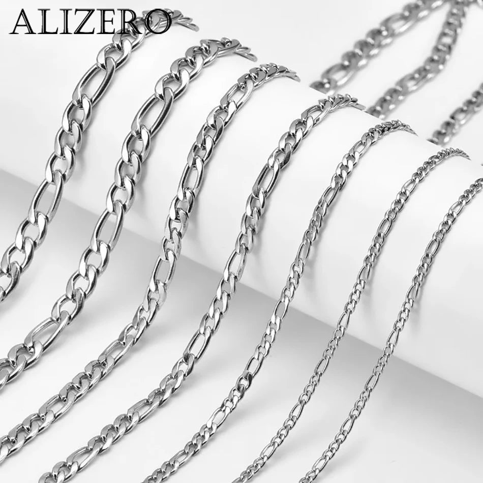 Wholesale 925 Sterling Silver Necklace 2/4/6/8/10/12MM Width 40-75cm Figaro Chain Lobster Clasp Men Women Engagement Jewelry
