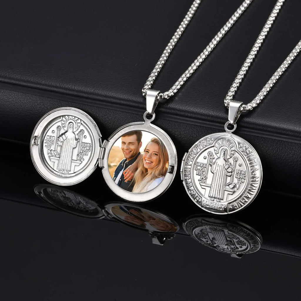 Saint Benedict Box Chain Pendant — SS