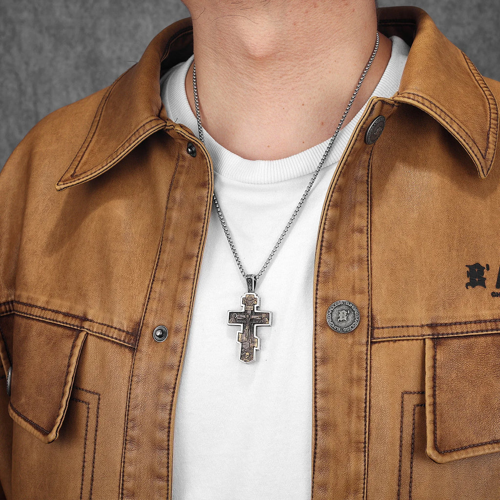 Jesus Cross Pendant Necklace — Stainless Steel