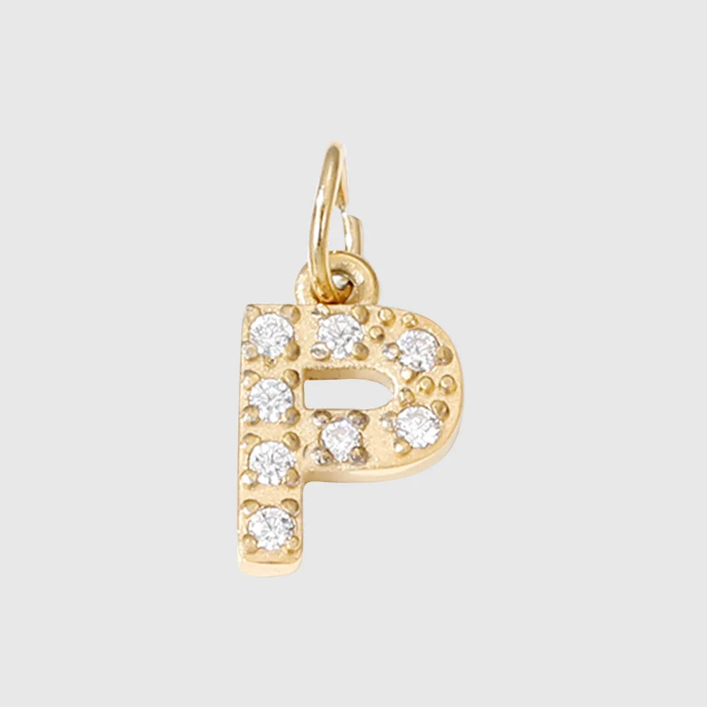 Letter Charm Pendant Necklace — Gold Iced